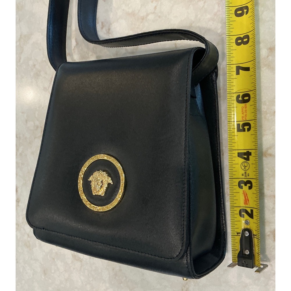 Vintage Gianni Versace Medusa Black Leather Shoulder Bag‎ Authentication Papers - Picture 11 of 16